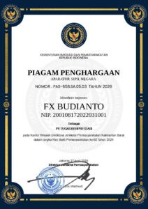 PIAGAM PENGHARGAAN ASN FX BUDIMAN